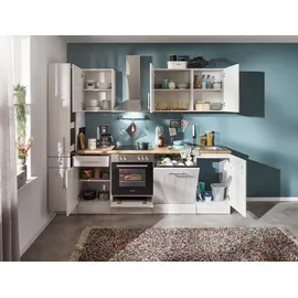 Respekta Küchenzeile Anton 250 cm E-Geräte lärche weiß nachbildung