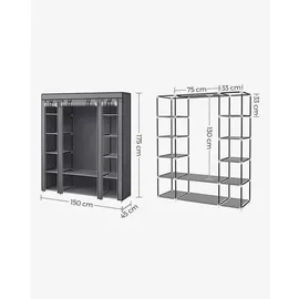 Songmics LSF03G Schlafzimmer-Schrank Grau