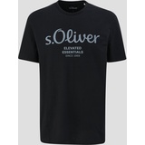 s.Oliver T-Shirt mit Label-Print, black, XXXL