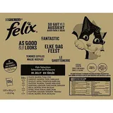 FELIX Jumbopack Felix "So gut wie es aussieht" Gelee 120 x 85 g - Fisch Mixpaket 2 (Thunfisch, Lachs, Kabeljau, Scholle)