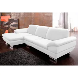 CALIA ITALIA Ecksofa »Glamour, italienisches Designsofa, tollem Sitzkomfort zum Entspannen«, mit tollem Lederbezug und Designfuß, L-Form CALIA ITALIA naturweiß