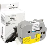 Ampertec P-Touch Band kompatibel zu TZe-161 schwarz auf transparent