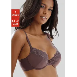 PETITE FLEUR Push-up-BH Damen schokobraun+toffee+puder Gr.70C