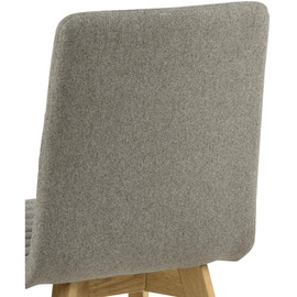 Livetastic Stuhl Eiche, Hellgrau, Holz, Textil , , massiv, rund, 42x90x43 cm, Esszimmer, Stühle, Esszimmerstühle, Vierfußstühle