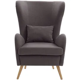 Home Affaire Sessel HOME AFFAIRE "Salla auch in Fellimitat und Feincord, viele Bezugsarten, Ohrensessel", grau (anthrazit), H:118cm T:94cm, Struktur fein (100% Polyester), Sessel, Sessel, wahlweise mit oder ohne Hocker; großer Sessel: Maße B/T/H: 78/94/118cm