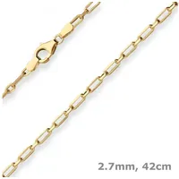 Schmuck Krone Goldkette 2,7mm Fantasiekette aus 585 Gelbgold 42cm, Gold 585 goldfarben