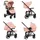 KIKKABOO Kombikinderwagen Madrid 3 in 1, Babyschale, Babywanne, faltbar, Tasche rosa - Rosa