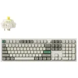 Keychron Q6 Max QMK/VIA Kabellose /2.4 GHz/USB-C Verkabelte Mechanische Tastatur, QWERTY US, Knob, Shell White, Gateron Banana Q6M-P4