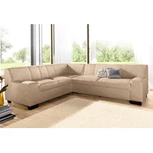 DOMO collection "Norma, moderne Armlehnen, zeitlos und elegant, Breite 247cm, L-Form", beige (natur), (95236745-0)