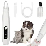 OFFCUP Pfotentrimmer für Hundem, Leise Hundeschermaschine mit LED-Licht, Schermaschine Hund Katze, Hundetrimmer Wiederaufladbar Hundepfoten Trimmer Haustier Rasierer für Pfoten, Augen, Ohren, Gesicht
