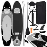 vidaXL SUP-Board-Set Aufblasbar Schwarz 360x81x10 cm