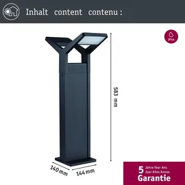 Paulmann LED Pollerleuchte Juntea Aluminium 585mm 21W 1600lm IP44 Anthrazit