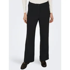 Only Anzughose ONLMIA – Anzughose mit hoher Taille und Stretch gerade Form, modisch, Materialmix, Web schwarz 34 (XS)