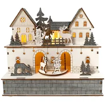 Hti-Living Beleuchtete Weihnachtsszene mit beweglichen Figuren