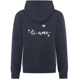 Zwilling Zwillingsherz Kapuzensweatshirt, mit "Amore"-Schriftzug und Herzchen am Rücken Zwillingsherz marine XL