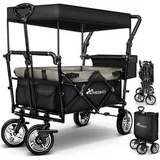 Tresko Bollerwagen TVBLWG-004, faltbar, 80kg Traglast, 124 x 56 x 108cm (L/B/H), schwarz