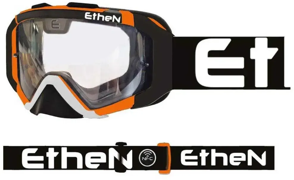 Ethen 05r Enduro Offroad-brille - Black / Orange - Clear/CAT1