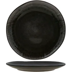6er Set Speiseteller Zakynthos Reactive Glaze Schwarz - 24327312