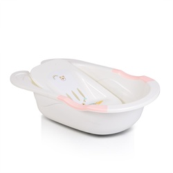 Moni Babybadewanne Starfish 86 cm, mit Wasserablauf, herausnehmbare Innenmatte rosa