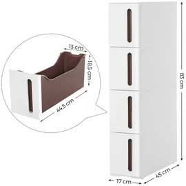 Songmics Nischenregal 17 x 84 x 45 cm Weiß-Braun