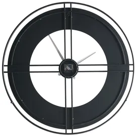 Beliani Wanduhr Perigny 80 cm 80 Metall Schwarz