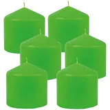 HS Candle Stumpenkerzen Ø8cm 6er Pack Hellgrün Grün