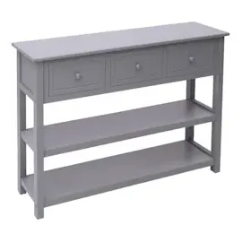 vidaXL Sideboard Grau 108x30x76 cm Massivholz Paulownia