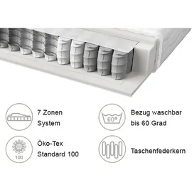 SLEEPTEX Boxxx Taschenfederkernmatratze 100 x 200 cm H2