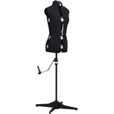 vidaXL Schneiderpuppe Verstellbar Weiblich Schwarz S Größe 33-40