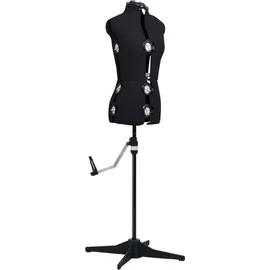 vidaXL Schneiderpuppe Verstellbar Weiblich Schwarz S Größe 33-40