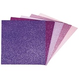 Rayher Hobby Rayher 75439999 Moosgummiplatten Glitter, selbstklebend, versch. Pink.- und Lilatöne, 5 Stück, 20 x 30 x 0,2 cm