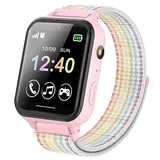 Kinder Smartwatch, Telefon Uhr für Kinder 10 Spiele MP3 Musik Anruf Taschenlampe Kamera SOS Touchscreen, Kids Smart Watch mit Schrittzähler Wecker Recorder Geschenk für Junge Mädchen (Blau)