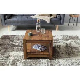 FineBuy Couchtisch Sheesham Braun 60 x 60 cm
