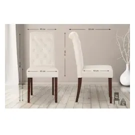 CLP 2er Set Esszimmerstühle Lisburn creme/Samt
