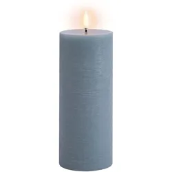 Uyuni LED Stumpenkerze 7,8x20cm rustic hazy blue