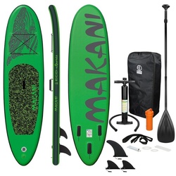 ECD Germany SUP-Board Aufblasbares Stand Up Paddle Board Makani Surfboard, Grün 320x82x15cm PVC bis 150kg Pumpe Tragetasche Zubehör grün