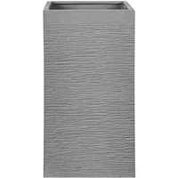 Beliani Blumentopf Grau quadratisch 40 x 40 x 77