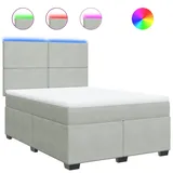 vidaXL Boxspringbett 140 x 200 cm Hellgrau