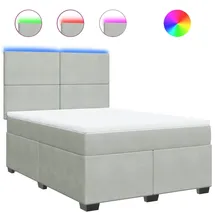 vidaXL Boxspringbett 140 x 200 cm Hellgrau
