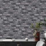 A.S. Création Steintapete Grau Anthrazit - A.S. Création Bricks & Stones 388124 - Backstein Tapete - 10,05 m x 0,53 m - Made in Germany