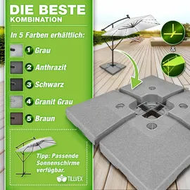 tillvex Schirmständer Granit 90 Liter Grau