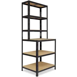 shelfplaza Werkbank Metall 190x80x60 cm schwarz