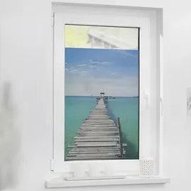 Lichtblick Fensterfolie »El Mar«, 1 St., blickdicht, strukturiertKlebepunkte, selbstklebend, Sichtschutz, blau