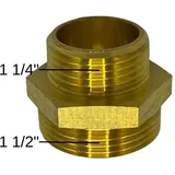 feueranker Reduziernippel Messing 1 1/4" 1 1/2" beidseitig flachdichtend