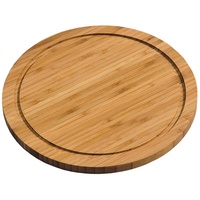 KESPER 58442 Fleischteller Ø 25 cm aus FSC®-zertifiziertem Bambus/Vesperteller/Pizzateller/Holzteller/Schneidebrett