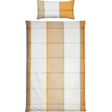 Erwin Müller Bettwäsche Weichfrottier Karo orange Größe 40x80 cm / 155x220 cm - für das ganze Jahr, ausgezeichnetes Schlafklima, temperaturausgleichend, bügelfrei, mit Reißverschluss