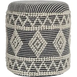 FineBuy Sitzhocker Polsterhocker Wolle 40 x 45 x 40 cm Grau