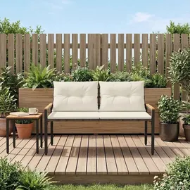 vidaXL Bank Outdoor 2-Seater 116 x 67,5 x 72 cm Cremeweiß