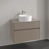 Villeroy & Boch Waschtischunterschrank 2 Auszüge 80 x 54,8 x 50 cm Taupe