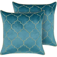 Beliani Dekokissen Alyssum 45 x 45 cm Blau